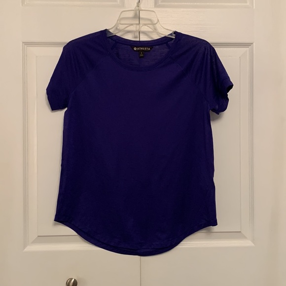 ATHLETA Purple Vapor Tee Shirt Athletic Workout Top - Picture 9 of 9